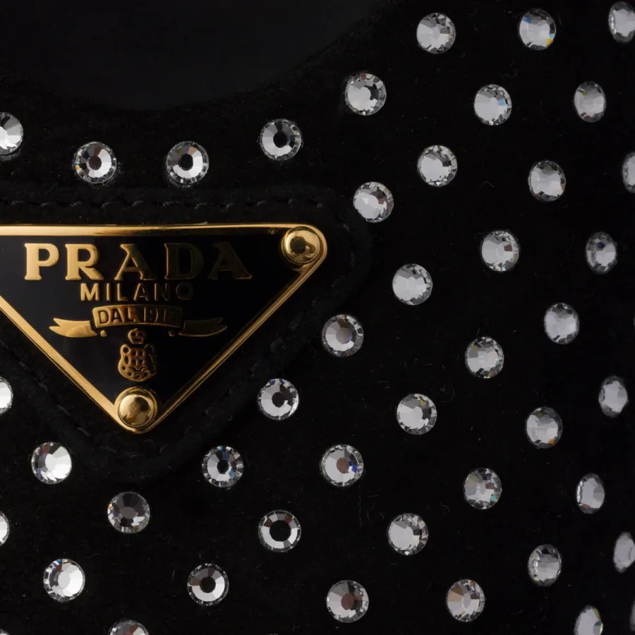 PRADA Surface of wool Flat Shoes black Ballet Shoes