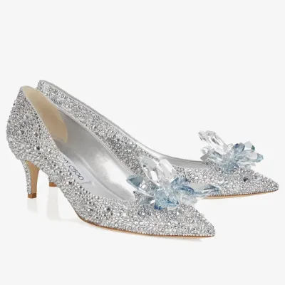 JIMMY CHOO Crystal studded pointy heels