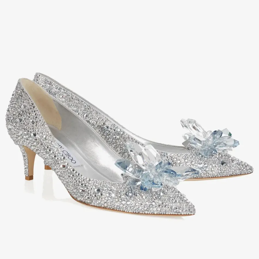 JIMMY CHOO Crystal studded pointy heels