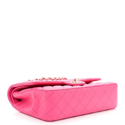 Grade Chanel Double Flap Medium Fuchsia Bag