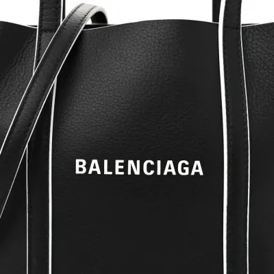 Balenciaga XXS Everyday Tote Black/White Smooth Calfskin Leather Logo Double Sided