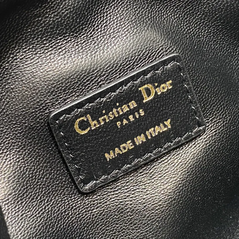 Dior Small D-Journey Bag in Black Macrocannage Lambskin Gold Hardware