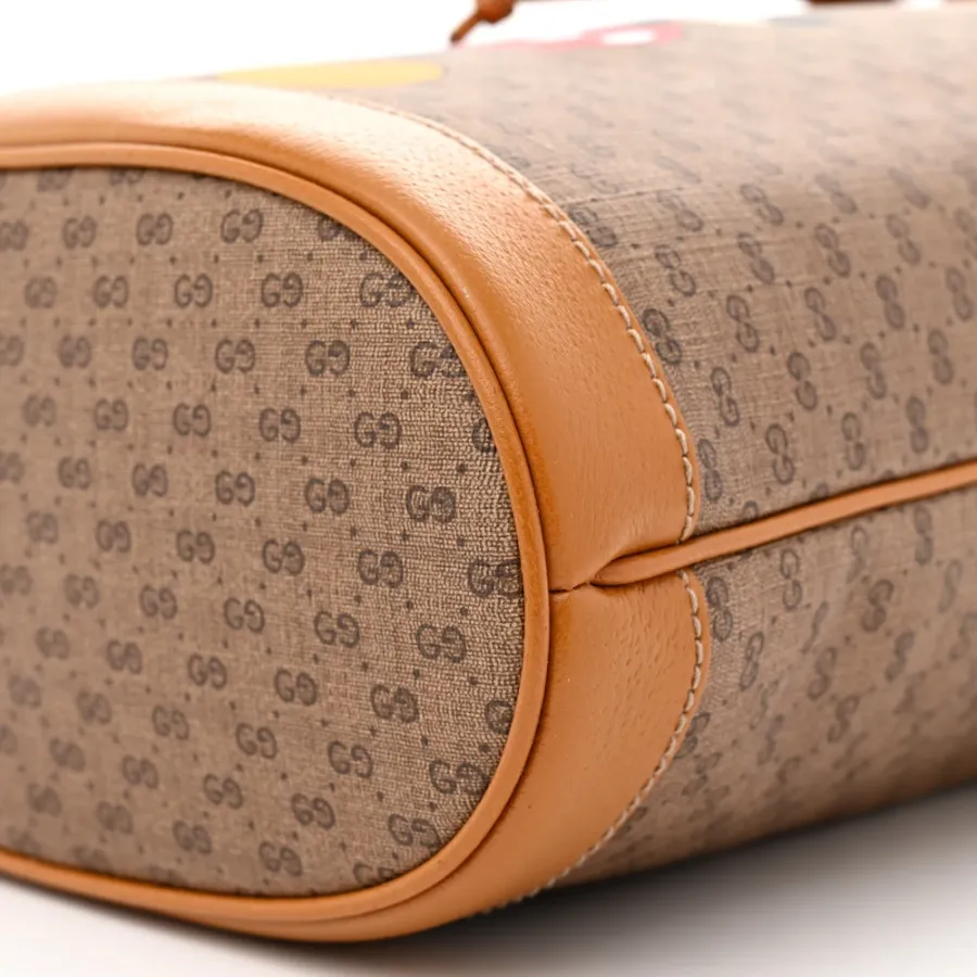 Gucci x Disney Mini Bucket Bag Beige / Vintage Sun Oil GG Supreme Monogram Coated Canvas Gold Hardware