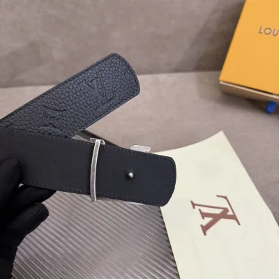 Louis Vuitton Men's Dimension Reversible Belt In Black Calfskin With Gold/Silver/Black Hardware 40mm