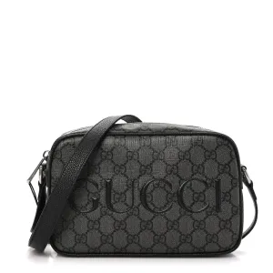 Gucci Mini Shoulder Bag Grey/Black GG Supreme Monogram Canvas Aged Silver Hardware
