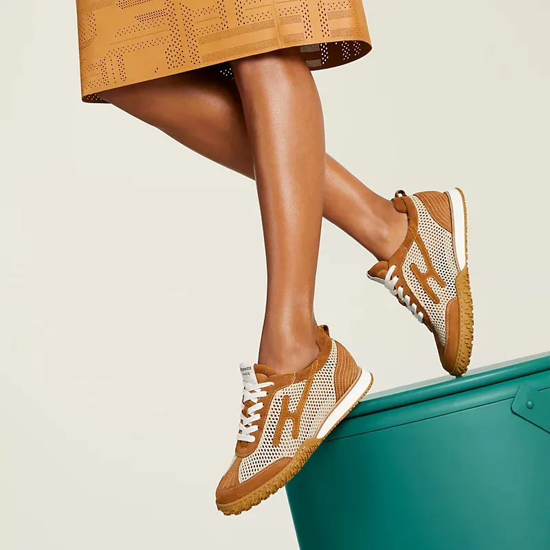 HERMES Jet Sneakers Brown Sports Shoes
