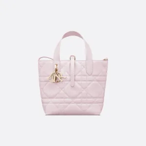 Dior Toujours Vertical Nano Tote Bag In Light Pink/Black/White/Beige Crossbody Bags Calfskin Leather Top-Handle Bags