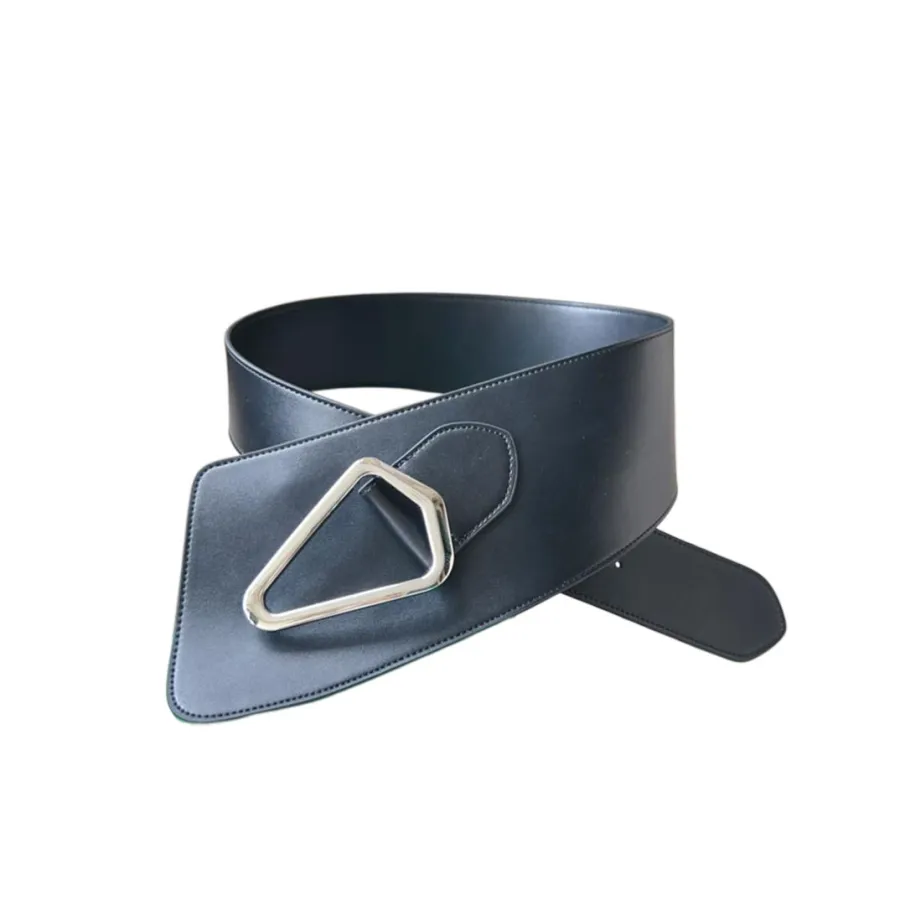 Bottega Veneta Women's Maxi Adjustable Belt In Black Calfskin With Silver Hardware 80mm