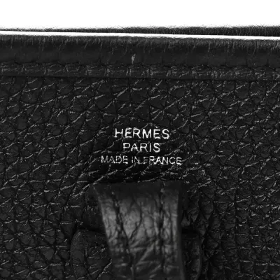Hermès Evelyne TPM Black Taurillon Clemence Leather Silver Hardware