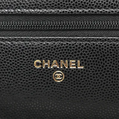Shop Chanel WOC - Black Quilted Caviar Leather