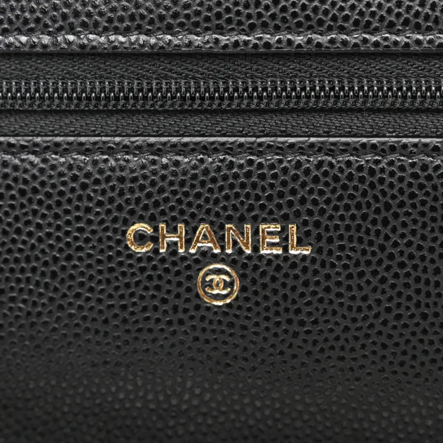 Shop Chanel WOC - Black Quilted Caviar Leather