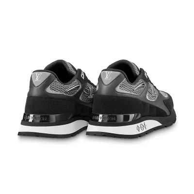 Louis Vuitton Men's black mesh quilted calfskin LV pattern sneakers