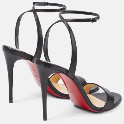 Christian Louboutin Black leather high-heeled sandals