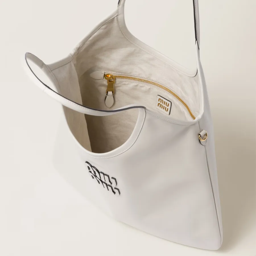 Miu Miu IVY Calfskin Leather Hobo white Tote Bags