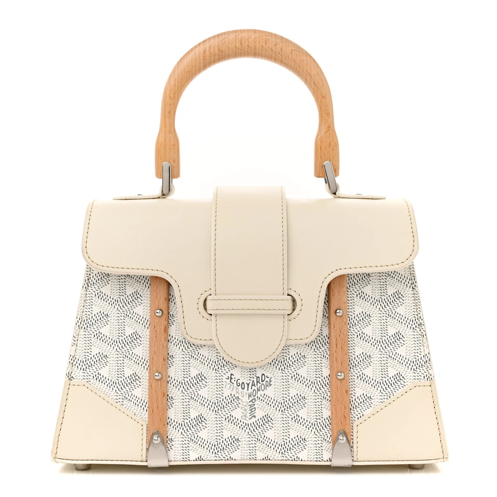 Goyard Mini Saigon Estruturado em Canvas Goyardine Branco