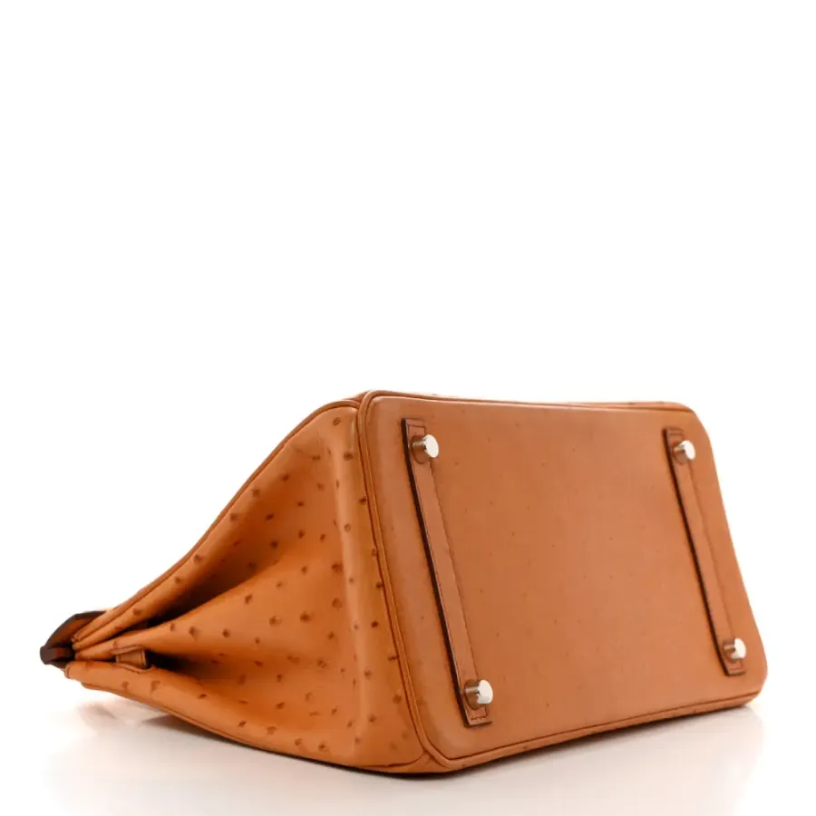 Hermès Birkin 30 Cognac Ostrich Leather Palladium Hardware