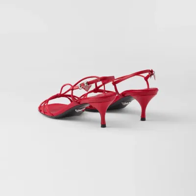 PRADA Red leather sandals with heels