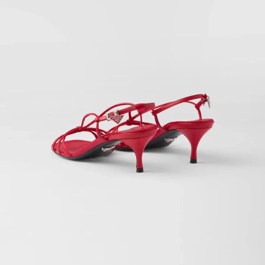 PRADA Red leather sandals with heels