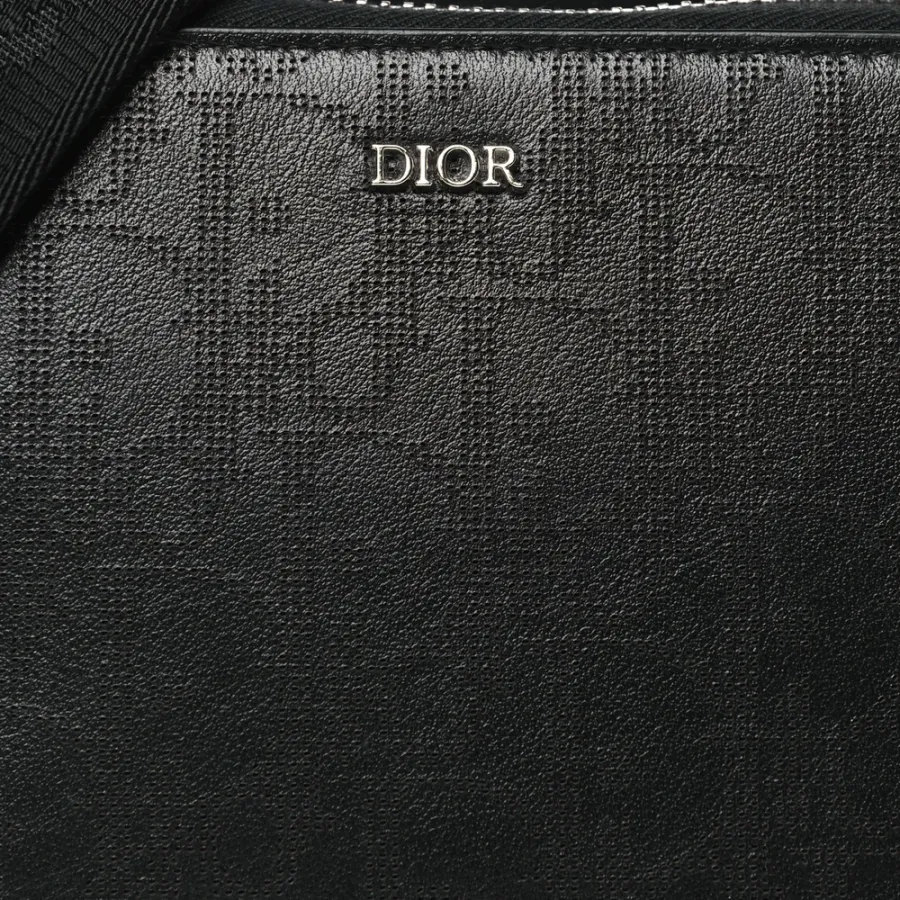 Dior Small Messenger Black Multicolor Galaxy Perforated Oblique Calfskin Leather Silver Hardware
