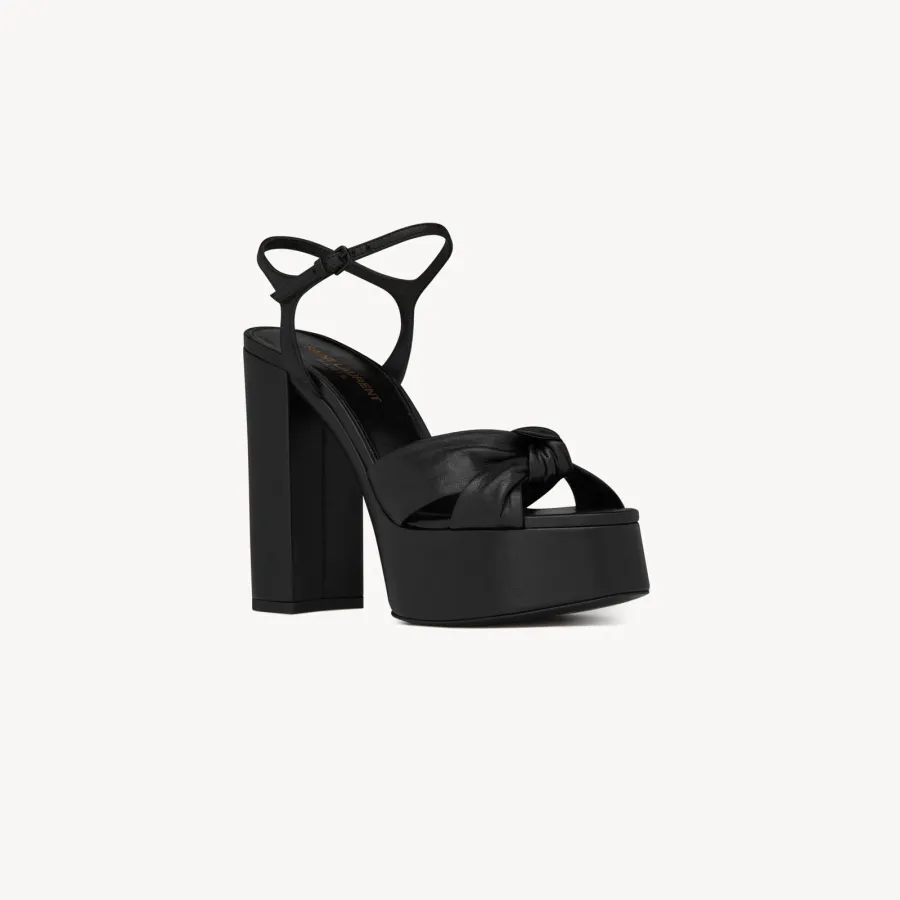 Yves Saint Laurent black white Sleek leather sandals with high heels