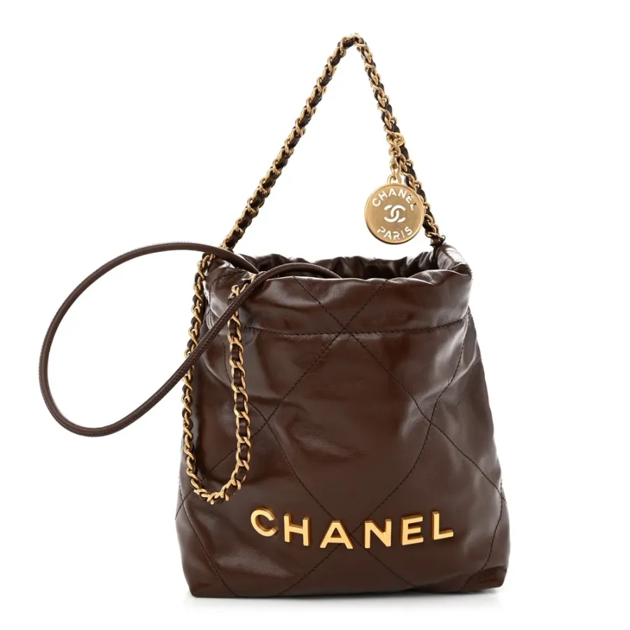 Grade Chanel 22 Mini Brown Bag for Women