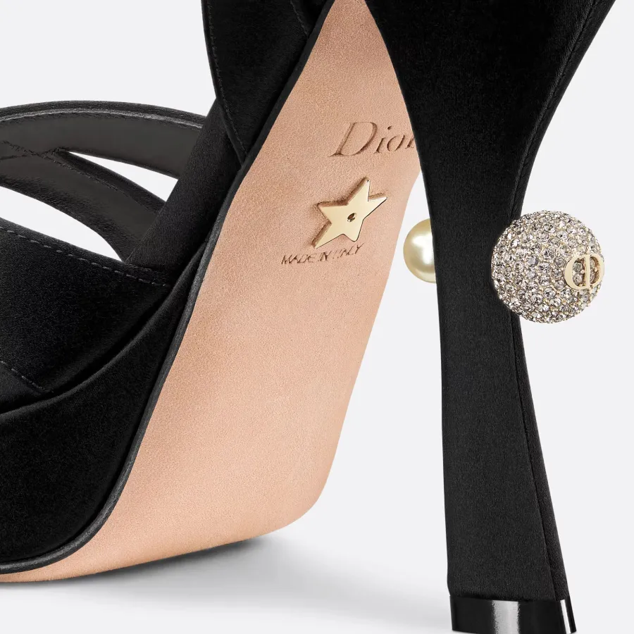 Dior black thin heel high-heeled sandals