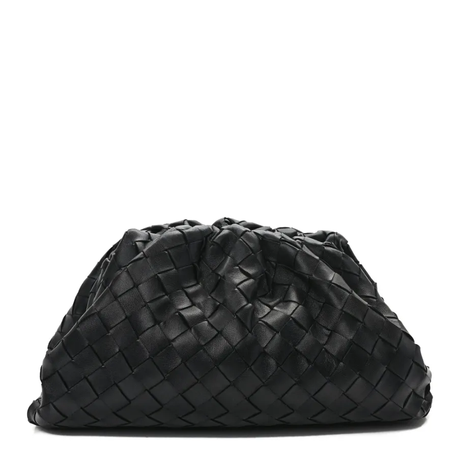 Bottega Veneta Medium Intrecciato Teen Pouch Black Nappa Leather