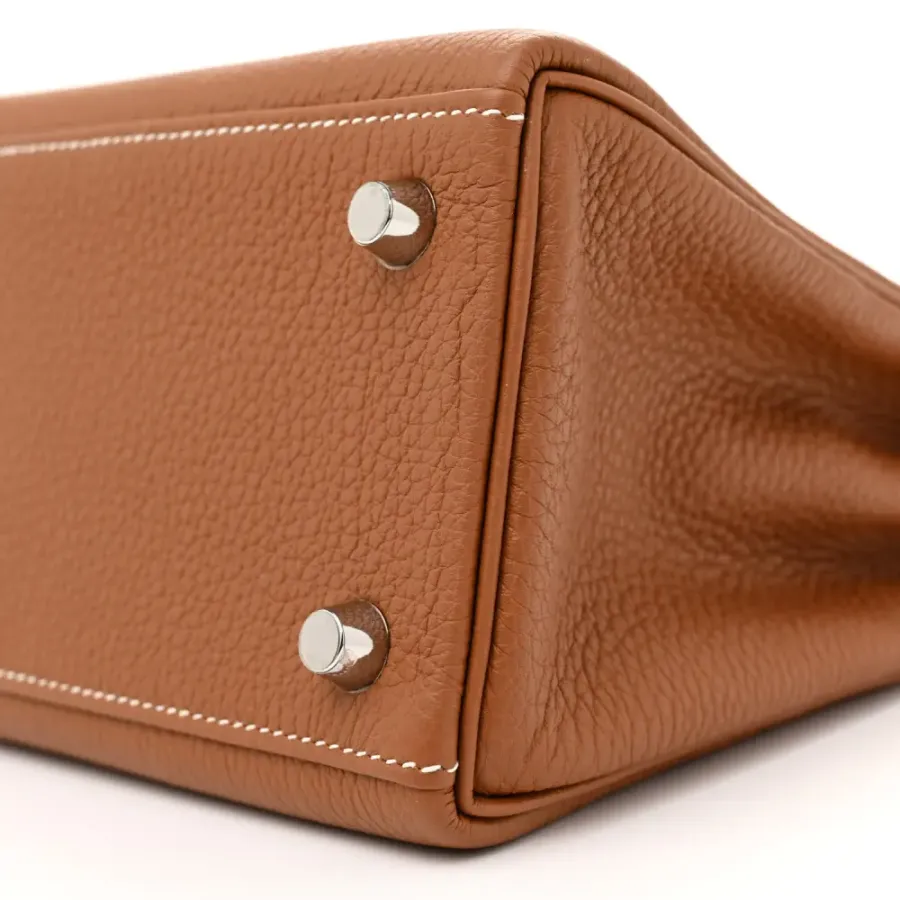 Hermès Kelly Retourne 25 Brown Togo Leather Palladium Hardware