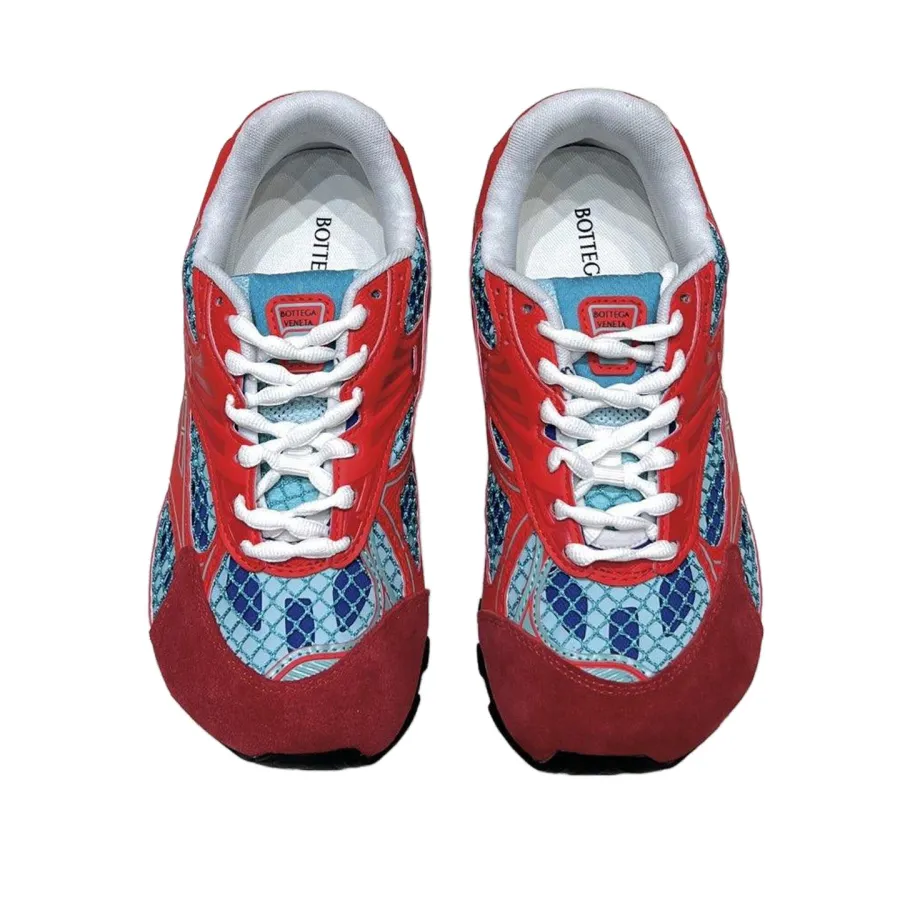 Bottega Veneta Orbit Runner Sneakers In Red Suede/Technical Fabric/Mesh Lace-Up Sneaker