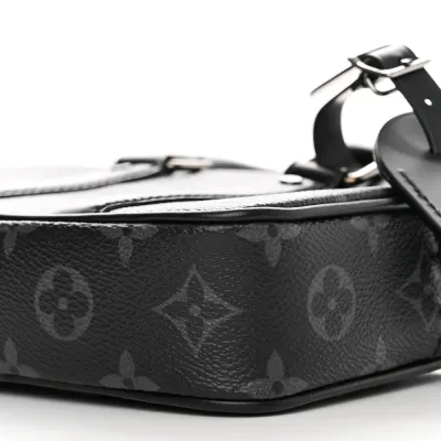 Louis Vuitton Nano Porte Documents Voyage BB Black Monogram Eclipse Canvas Silver Hardware