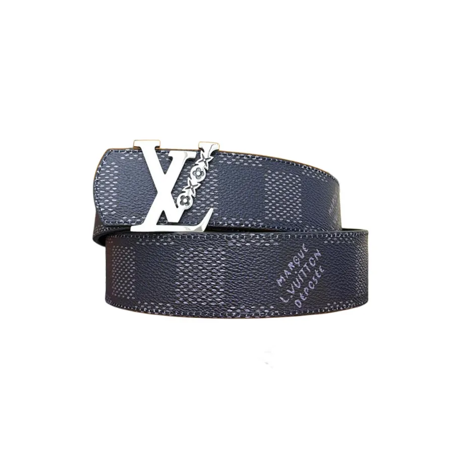 Louis Vuitton Men's Flower Buckle Reversible Belt In Black/Brown Dimension Calfskin With Gold/Silver Hardware 40mm