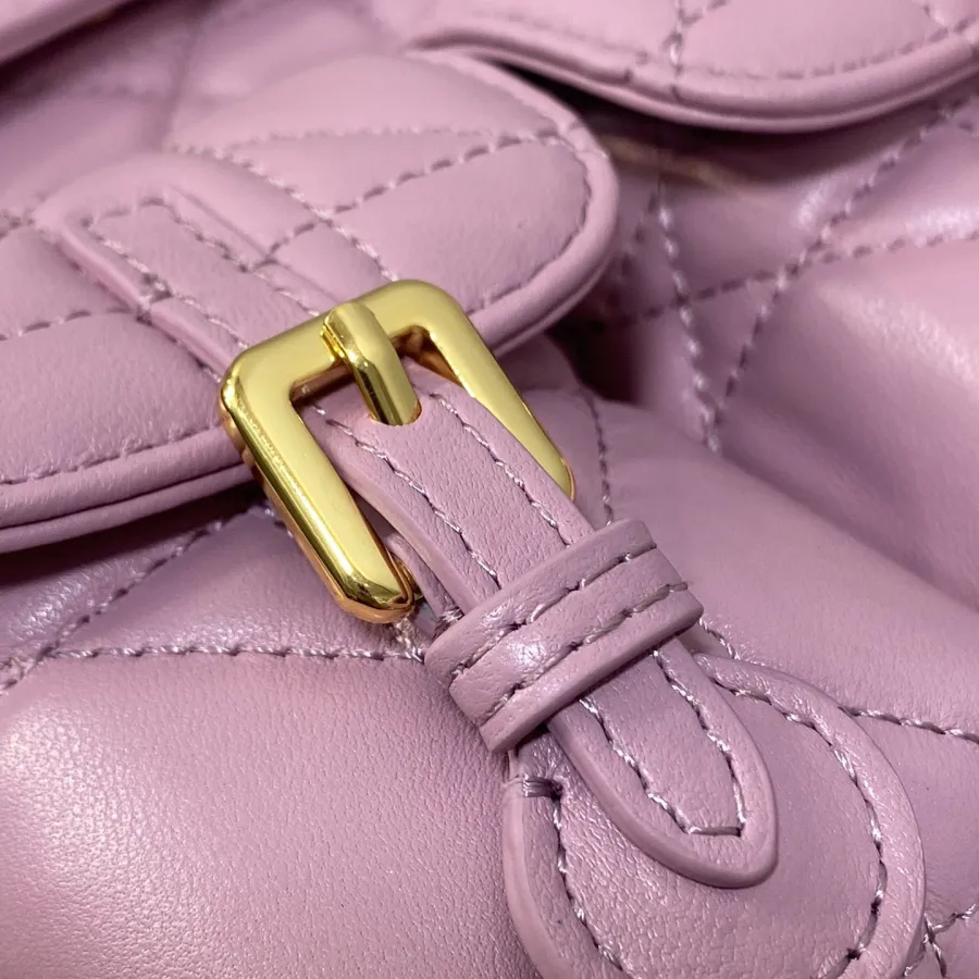 Dior Medium Dior Caro Backpack In Purple/Blue/Burgundy/Beige/White/Black Macrocannage Lambskin Gold Hardware