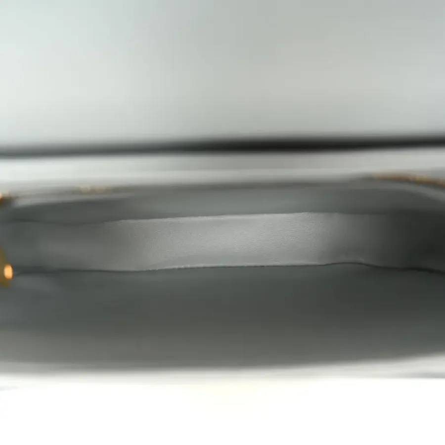 Celine Small Besace Clea Triomphe Bag Blue/Grey Shiny Calfskin Leather Gold Hardware