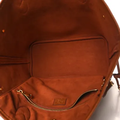 Louis Vuitton Neverfull MM Cognac Giant Monogram Empreinte Leather