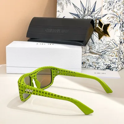 DIOR square frame glasses green blue color Size 57口18-135