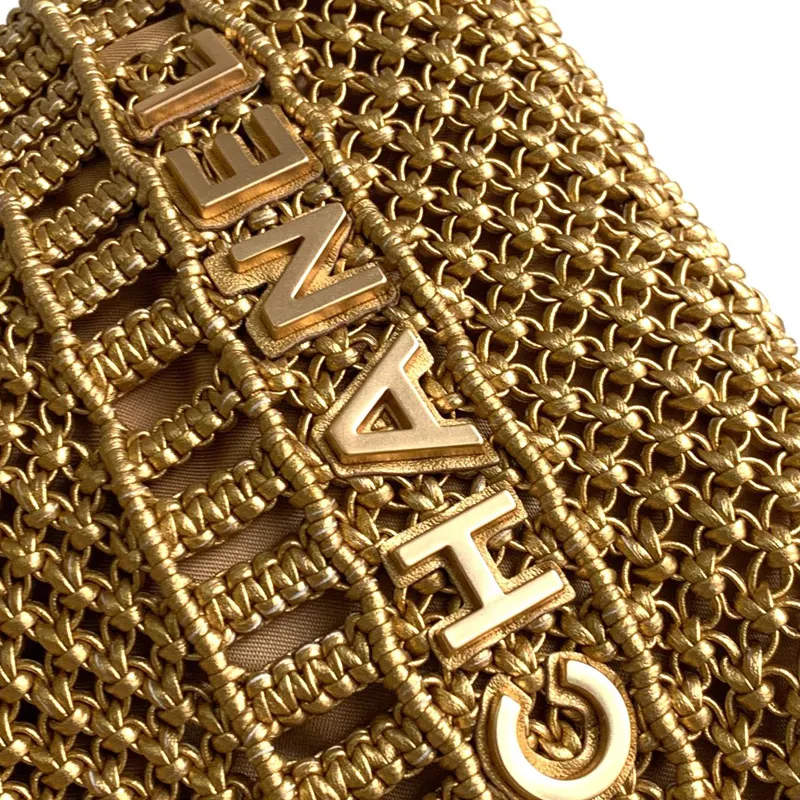 Chanel 22bags Gold Woven Cowhide Shoulder Bags