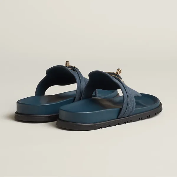 HERMES Empire Blue Slippers - Image 2
