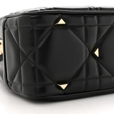 Dior Small The Lady 95.22 Black Calfskin Cannage Dark Silver Hardware