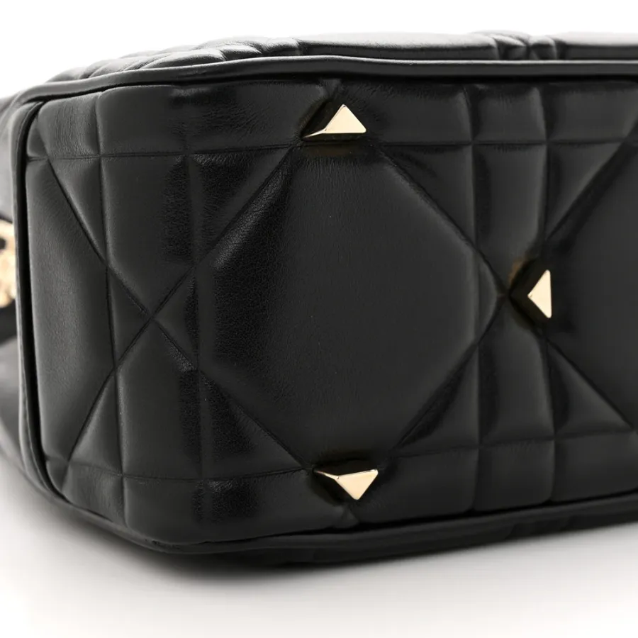 Dior Small The Lady 95.22 Black Calfskin Cannage Dark Silver Hardware