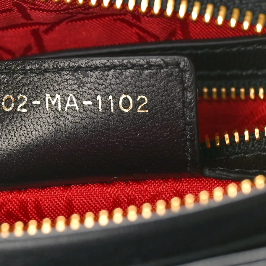 Dior Medium Lady Dior Black Cannage Lambskin Leather Gold Hardware