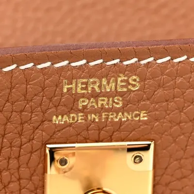Hermès Kelly Retourne 25 Brown Togo Leather Gold Hardware
