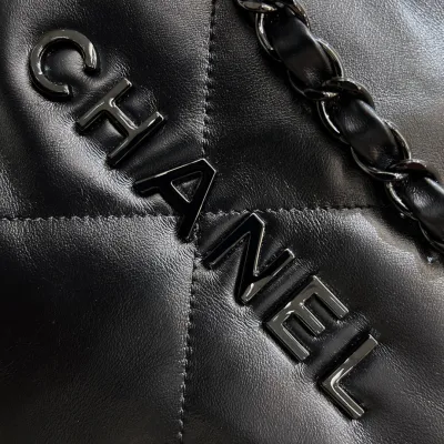 Chanel 22bags Black Black Buckle / Black Silver Buckle Shoulder Bags