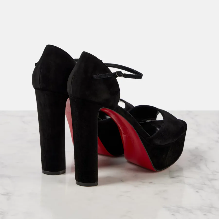 Christian Louboutin Black suede sandals with high heels