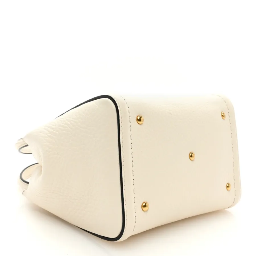 Valentino Garavani Small Alltime Handbag Ivory Soft Grainy Calfskin Leather Gold Hardware
