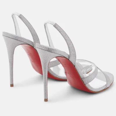 Christian Louboutin Silver stiletto heels and high-heeled sandals