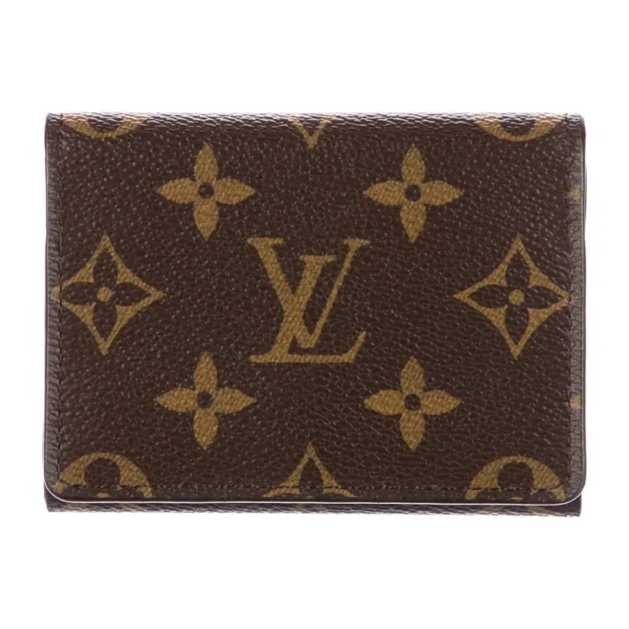Louis Vuitton Medium Compact Wallet Brown LV Monogram Canvas Gold Hardware