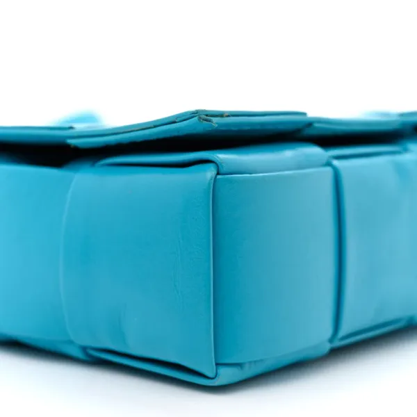 Bottega Veneta Small Maxi Intreccio Cassette Crossbody Bag Pool Paper Calfskin Leather - Image 4