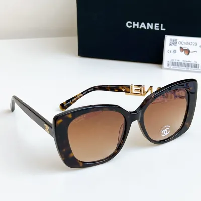 CHANEL glasses leopard-print gold color size 53口17-145