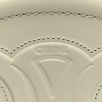 Celine Small Triomphe Oval Crossbody Purse Tan Triomphe Smooth Calfskin Leather Cuir Gold Hardware