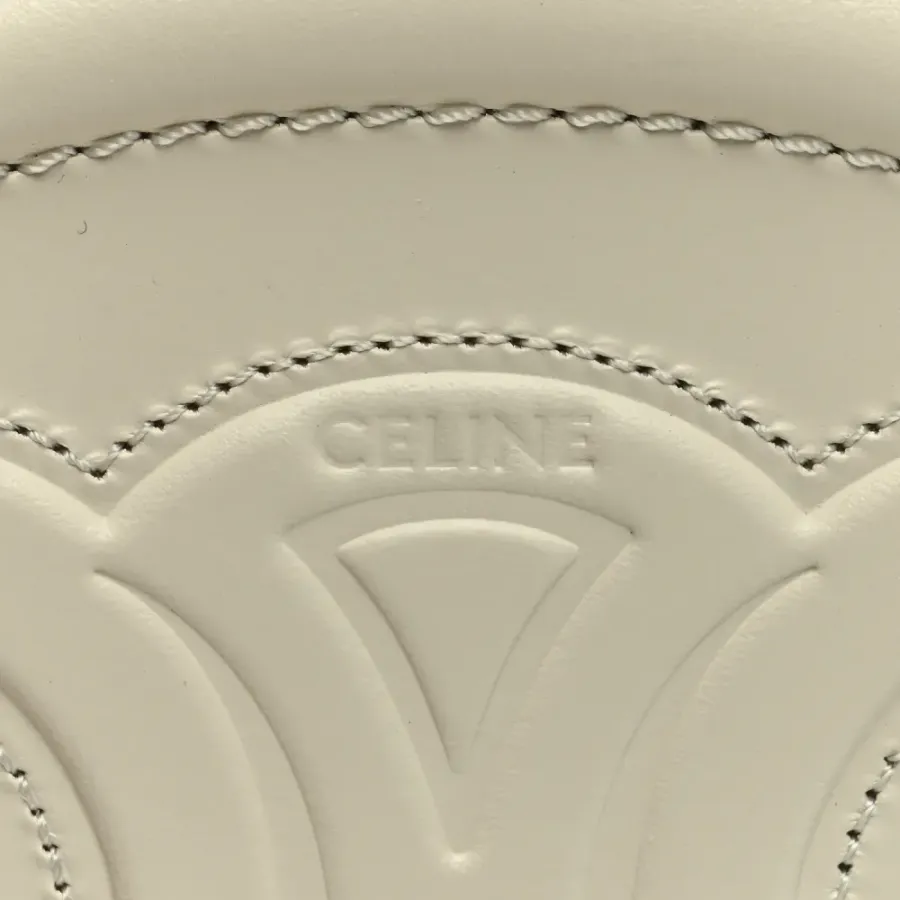 Celine Small Triomphe Oval Crossbody Purse Tan Triomphe Smooth Calfskin Leather Cuir Gold Hardware